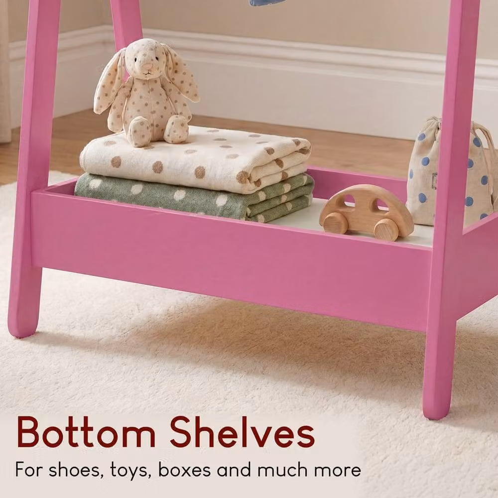 Home Discount Junior Vida Kids Clothes Rack Organizer in Pink – 3