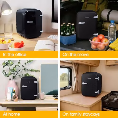Abode Black Mini Fridge A4CLR201B 4L Portable Thermoelectric Cooler and Warmer for Drinks and Cosmetics – 6