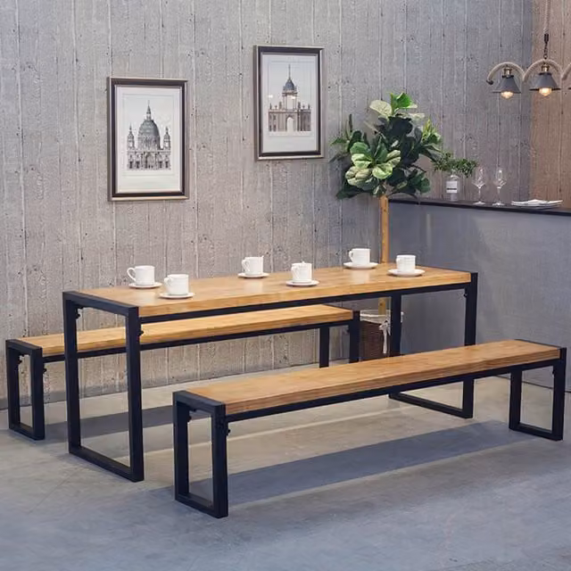 Livingandhome Set of 2 Black Lacquered Industrial Iron Square Table Legs, Height: 60 cm