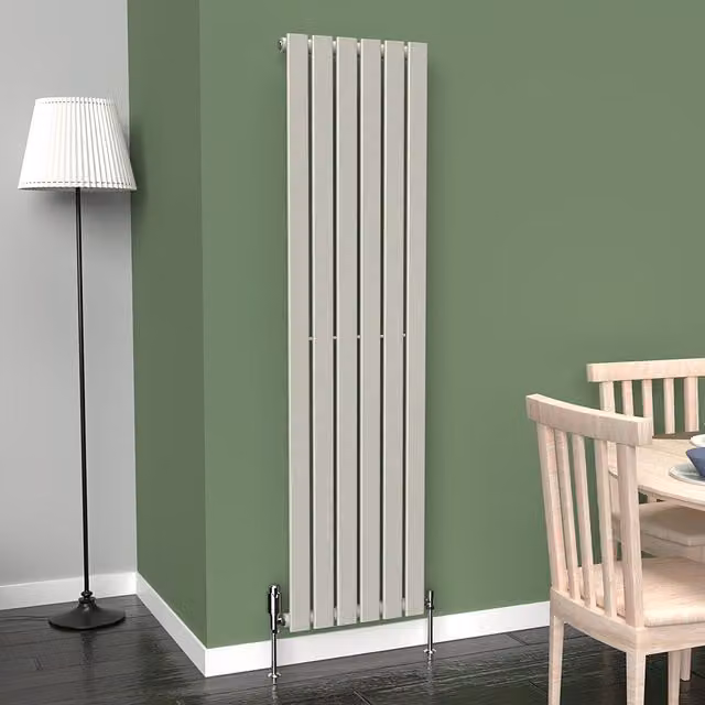 Lux Heat Flat Coloured Vertical Radiator in White, H 160 cm x W 42 cm