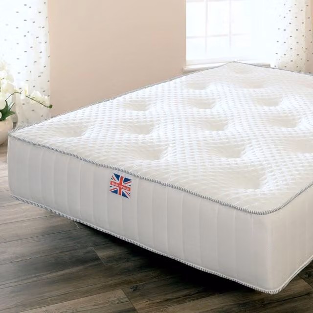 Comfy Living White Hybrid Deep Filled Pocket Sprung and Memory Foam Mattress with Wool and Antibacterial Fabric, W: 180 cm, D: 200 cm