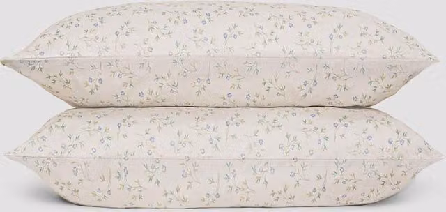 Piglet In Bed 2 Pack Pure Cotton Floral Pillowcases in Multicolour