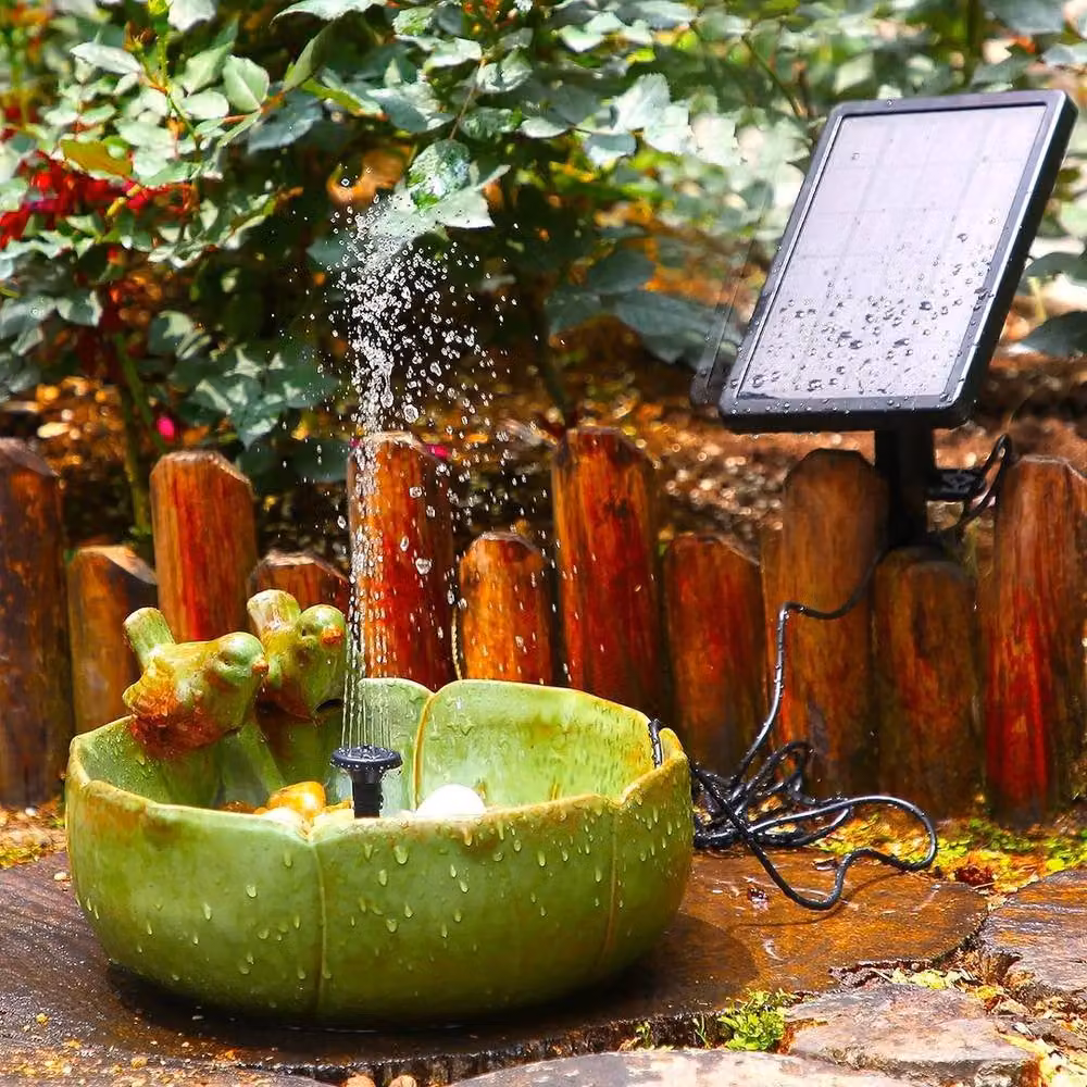 NESTLUNE Solar Powered Water Feature Fountain Pump for Fish Aquariums, Black, W: 100 cm, D: 15 cm, H: 15 cm – 4