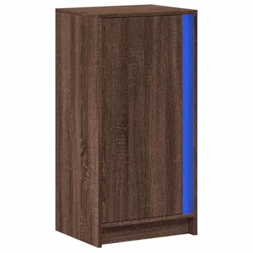 vidaXL Modern Sideboard with Integrated LED in Brown, W/D/H: 42.5 x 34 x 85 cm – 1