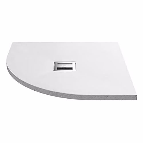 nuie NLT61105 Modern Slimline Quadrant Corner Shower Tray, W/D: 800 x 800 mm, Slate White