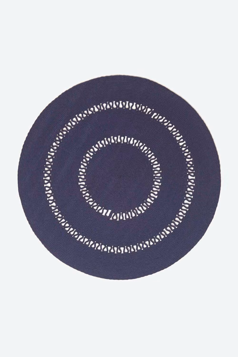 Homescapes Braided Round Rug in Blue, Diameter: 120 cm – 2