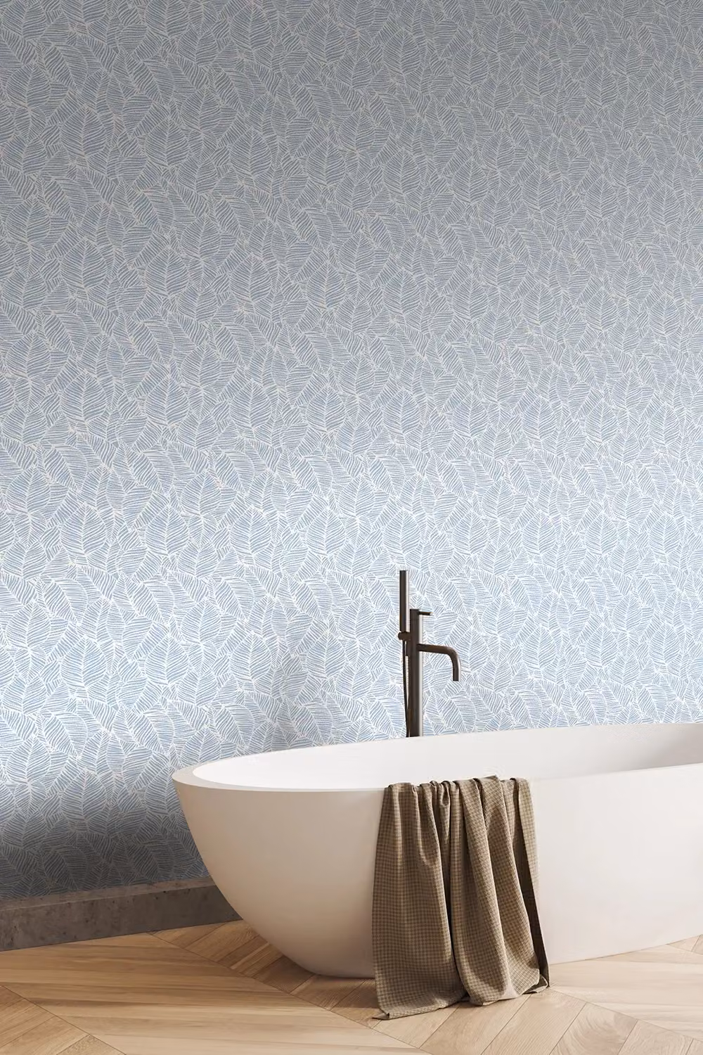 Hoopla Walls Zebra Leaf Blue Botanical Floral Wallpaper, 10m Roll – 2