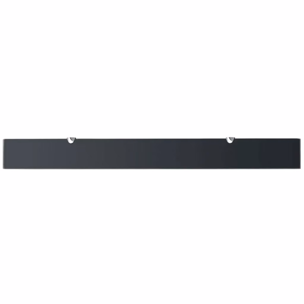 Berkfield Home Black Glass Floating Shelves, 2 Pack, W: 100 cm, D: 10 cm – 2
