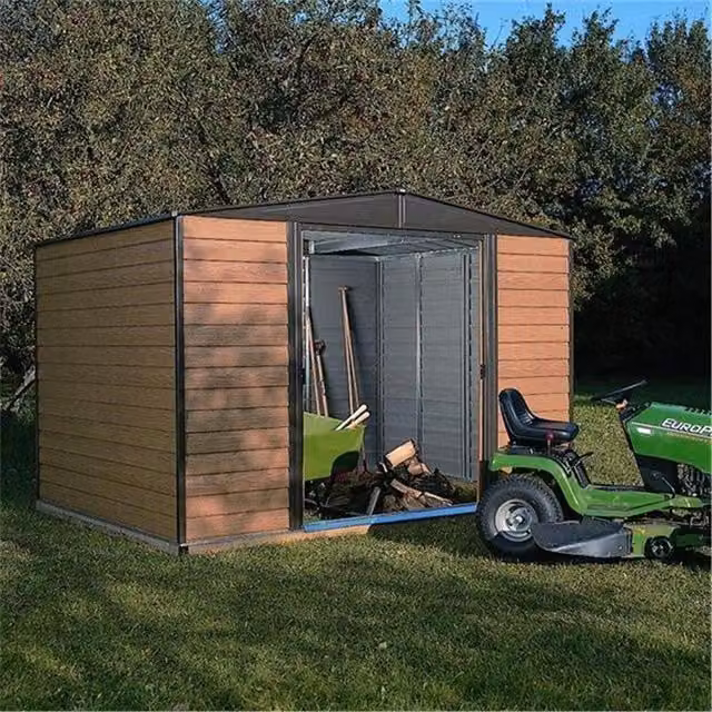 Cheshire Deluxe Woodvale Metal Shed with Floor in Brown