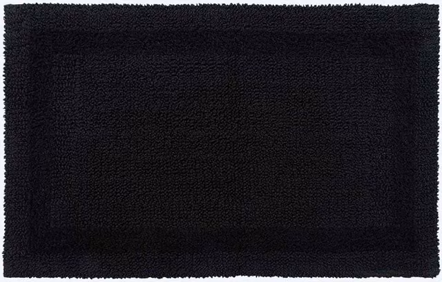 Homescapes Luxury Extra Large Reversible Cotton Bath Mat, Black, W/D/H: 70 x 120 cm – 1