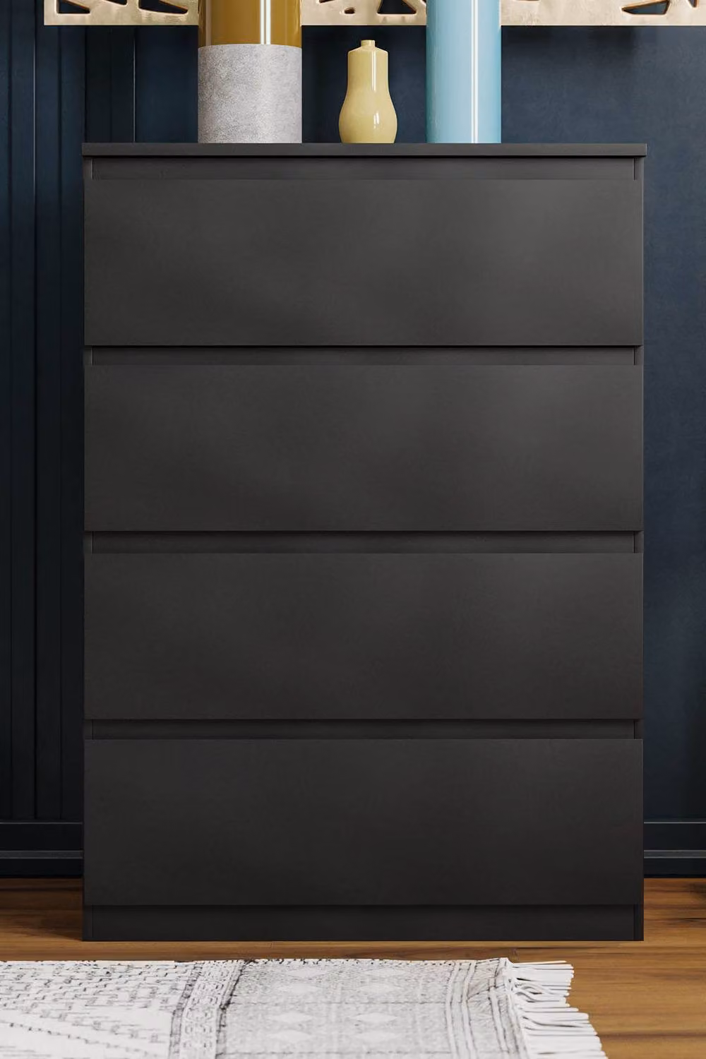 HD Designs Denver 4 Drawer Chest of Drawers in Black – 3