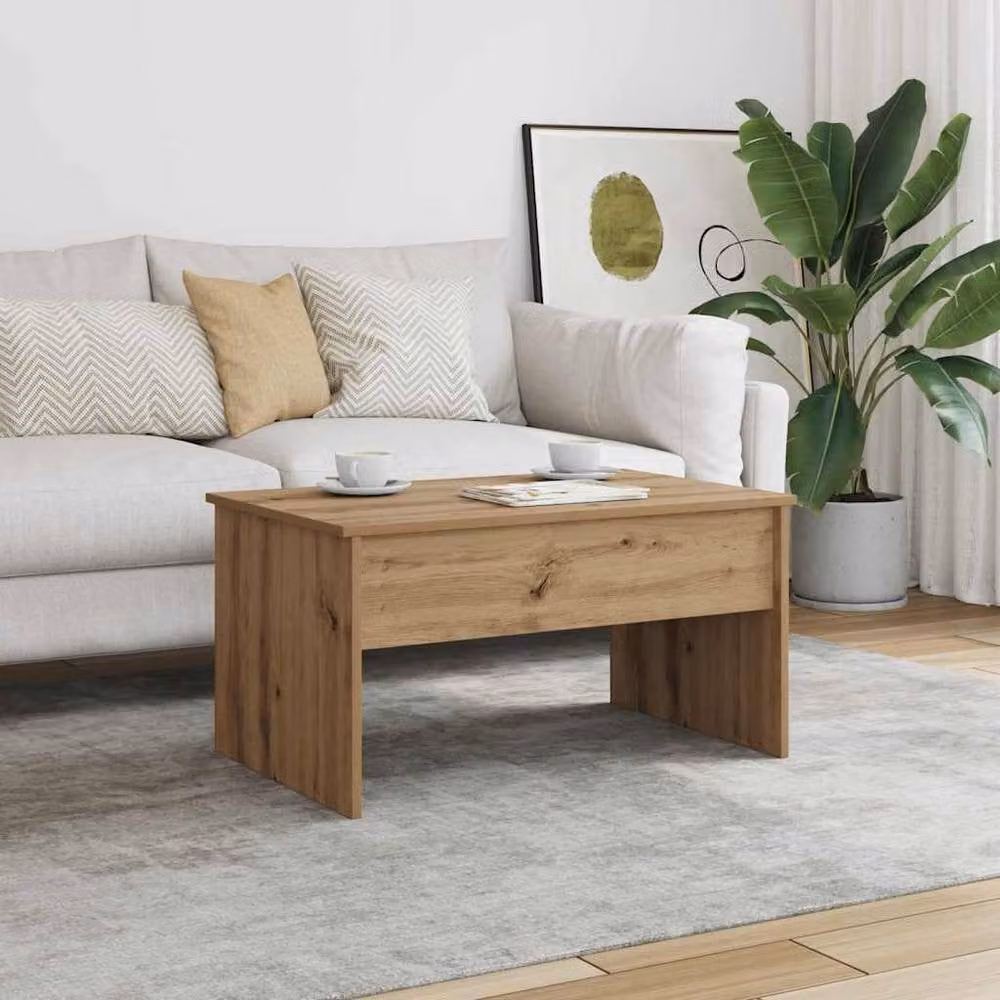 Berkfield Home Artisan Oak Coffee Table in Brown with Lift Mechanism, W: 80 cm, D: 50.5 cm, H: 41.5 cm – 1