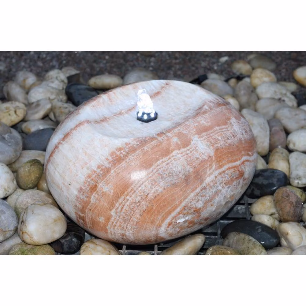 Buttercup Farm Multicolour Polished Marble Tabletop Fountain with Pump and Light, W/D/H: 45.0 x 50.0 x 67.0 cm – 2