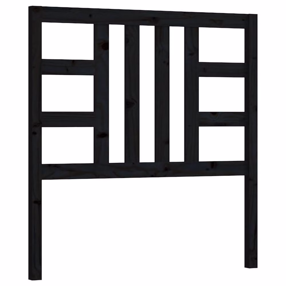 Berkfield Home Beautiful Bed Headboard in Black Solid Pine Wood, W/D/H: 96 x 4 x 100 cm – 2