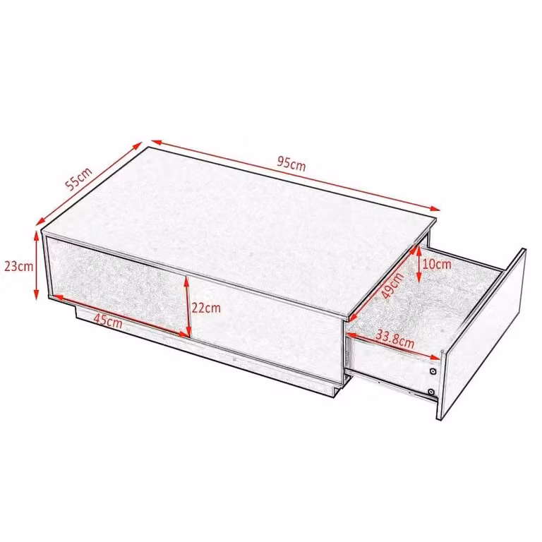 KORVIXA Modern Square Coffee Table in Black and White, W/D/H: 100 x 100 x 100 cm