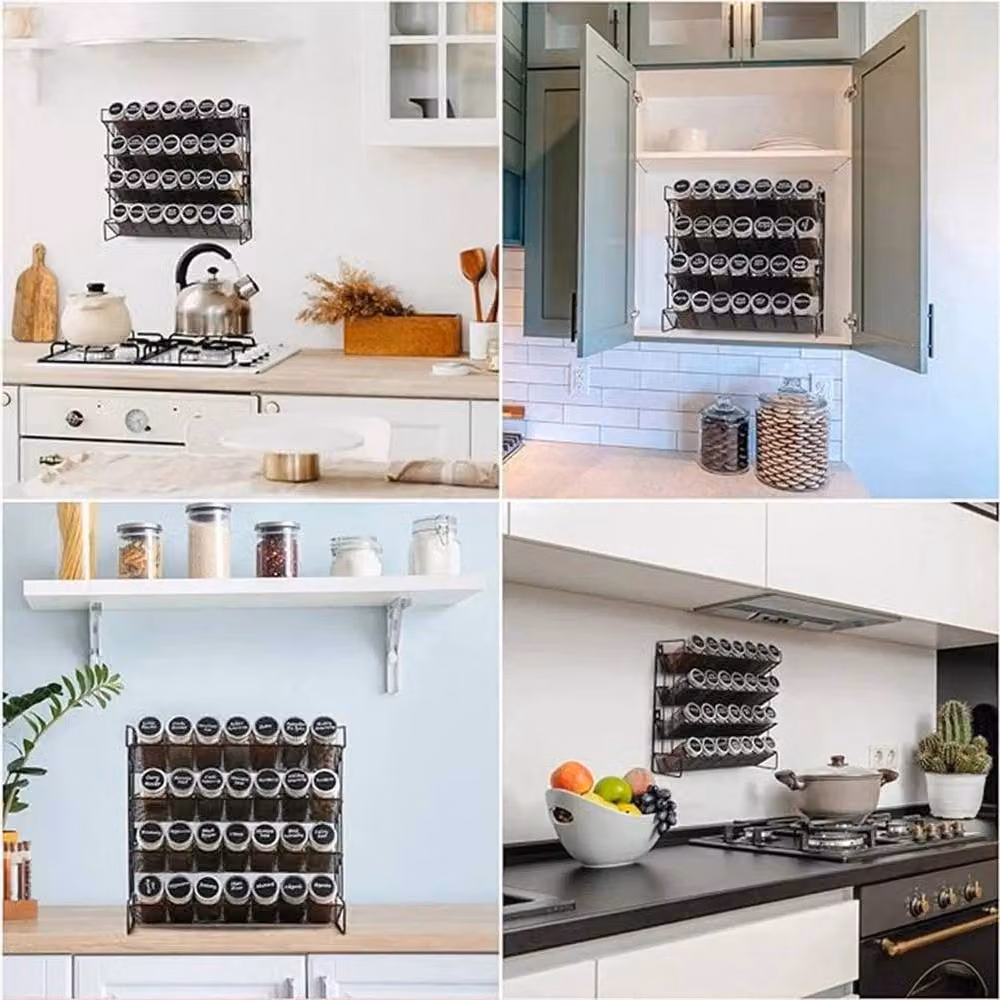 FORGEVIO 4 Tier Metal Spice Rack and Kitchen Storage Shelf in Black – 2