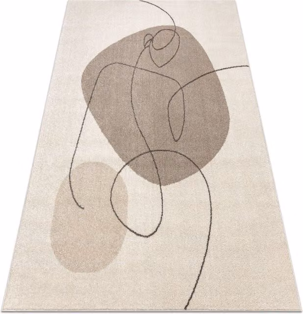 RugsX Fusion Geometric Modern Rectangular Rug in Yellow, W: 80 cm, L: 150 cm