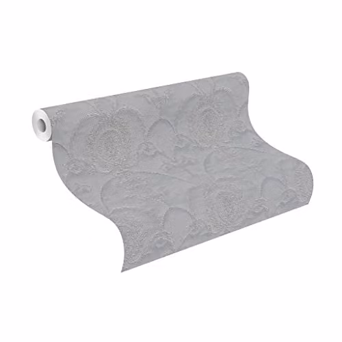 Rasch Trianon XIII 532128 Non Woven Wallpaper in Silver Grey, Abstract Classic-Chic Design, W: 0.53 m x L: 10.05 m – 2
