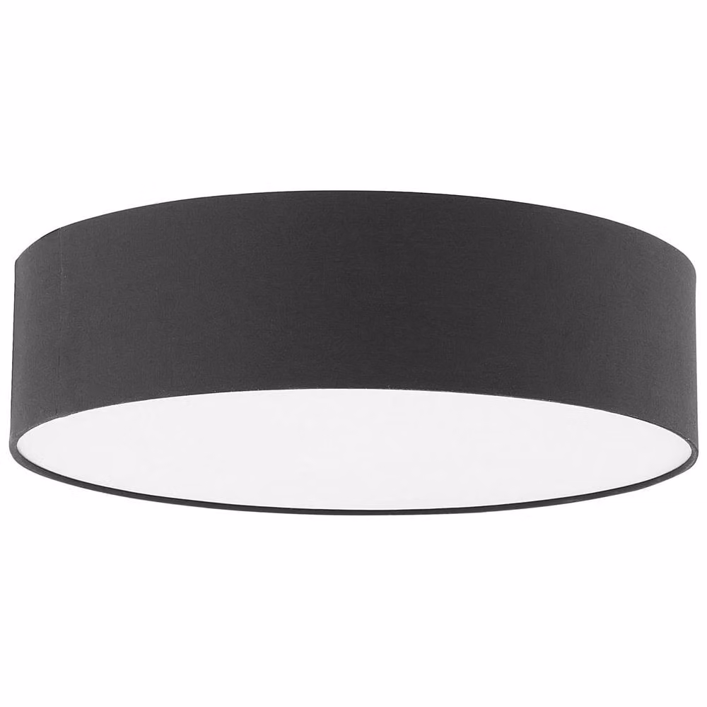 Wyld and Coco Black Boho Drum Shade Flush Ceiling Lamp, Diameter: 45 cm – 2