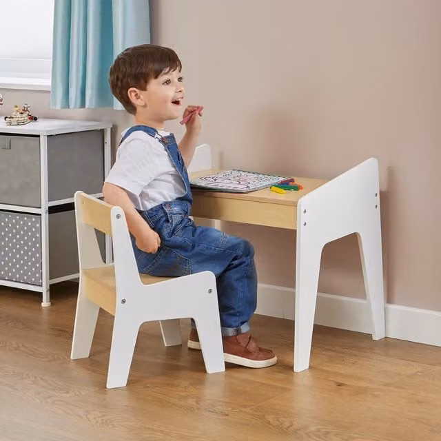 Liberty House Toys White and Pine Desk and Chair Set