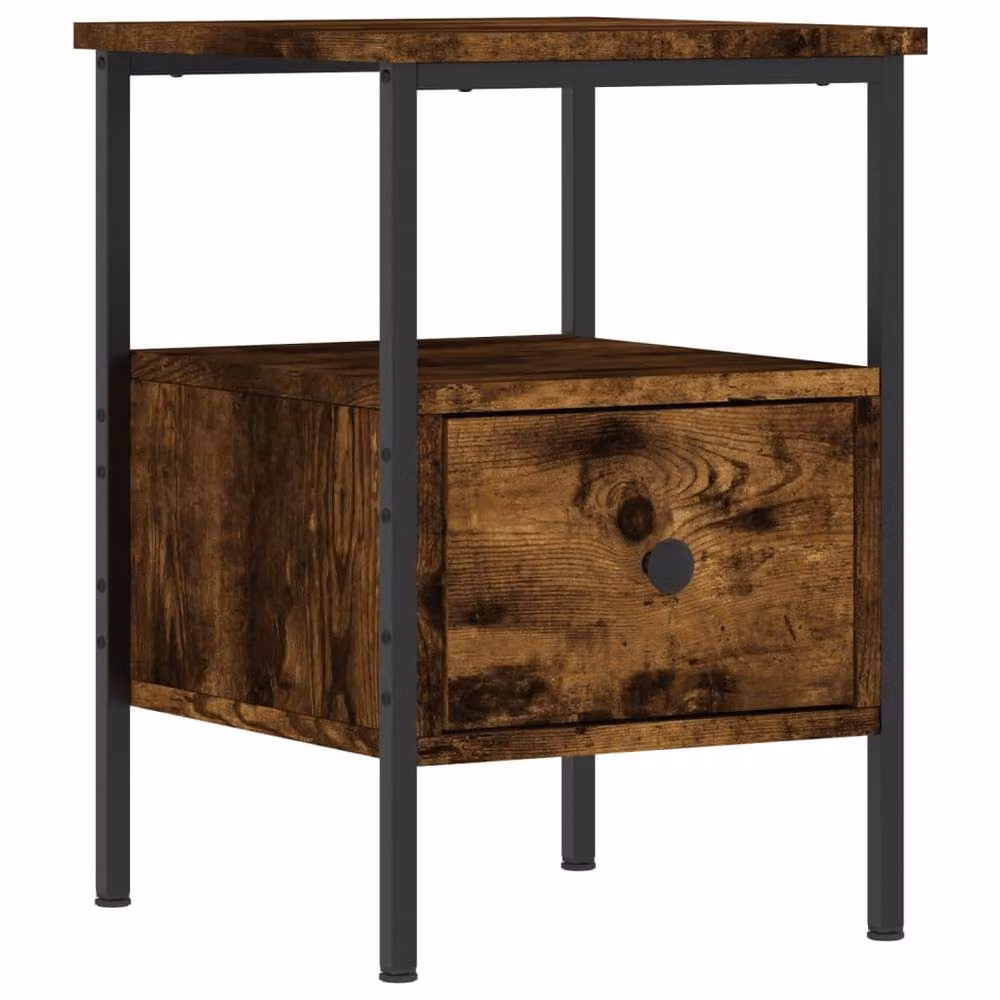 Berkfield Home Smoked Oak Bedside Cabinet in Brown, W/D/H: 34 x 36 x 50 cm – 2