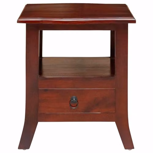 vidaXL Bedside Cabinet in Brown Solid Mahogany Wood, W/D/H: 40 x 40 x 45.5 cm – 4