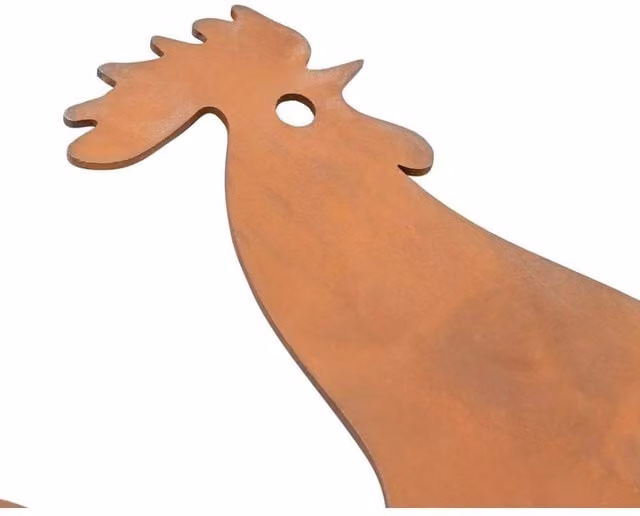 KDMD Garden Silhouette Proud Cockerel Metal Wall Decoration in Brown