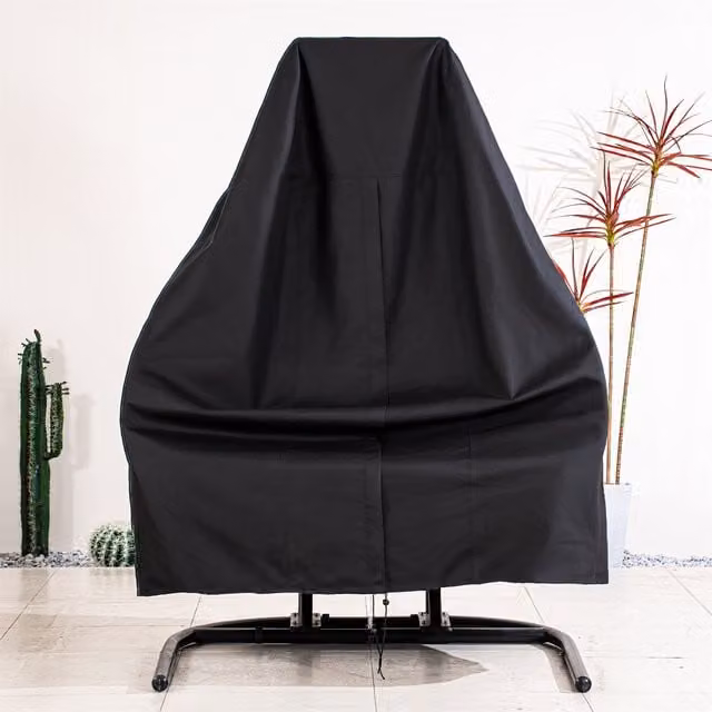 Abrihome Double Hanging Pod Chair Cover in Black Polyester