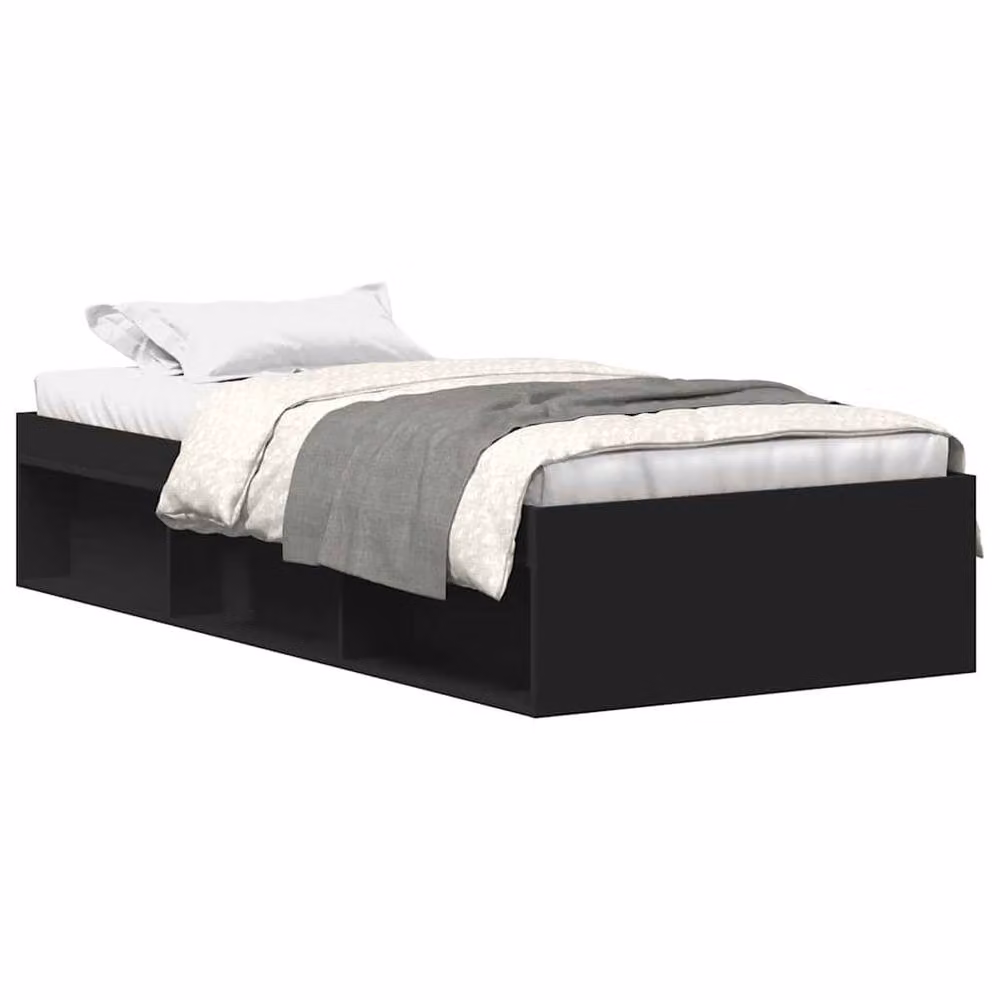 Berkfield Home Modern Small Single Bed Frame in Black – 3