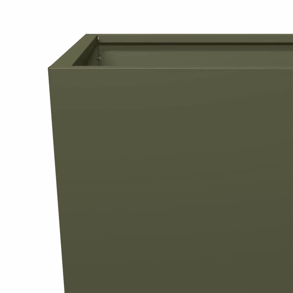 Berkfield Home Steel Garden Planter Tub, Green, H 75 x W 35 x D 35 cm – 4