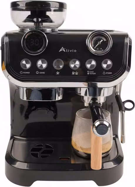 Alivio 2L Bean to Cup Coffee Machine, 1450W Automatic Espresso Maker with Grinder, Milk Frother and Steam Wand, Black – 9