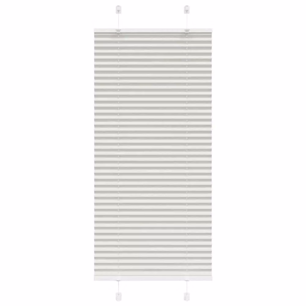 Berkfield Home Single Pleat Fabric Blind in Light Grey, W: 65 cm x H: 100 cm