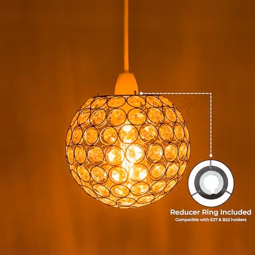 INNOTECK Chrome and Transparent Acrylic Spherical Pendant Lampshade – 2