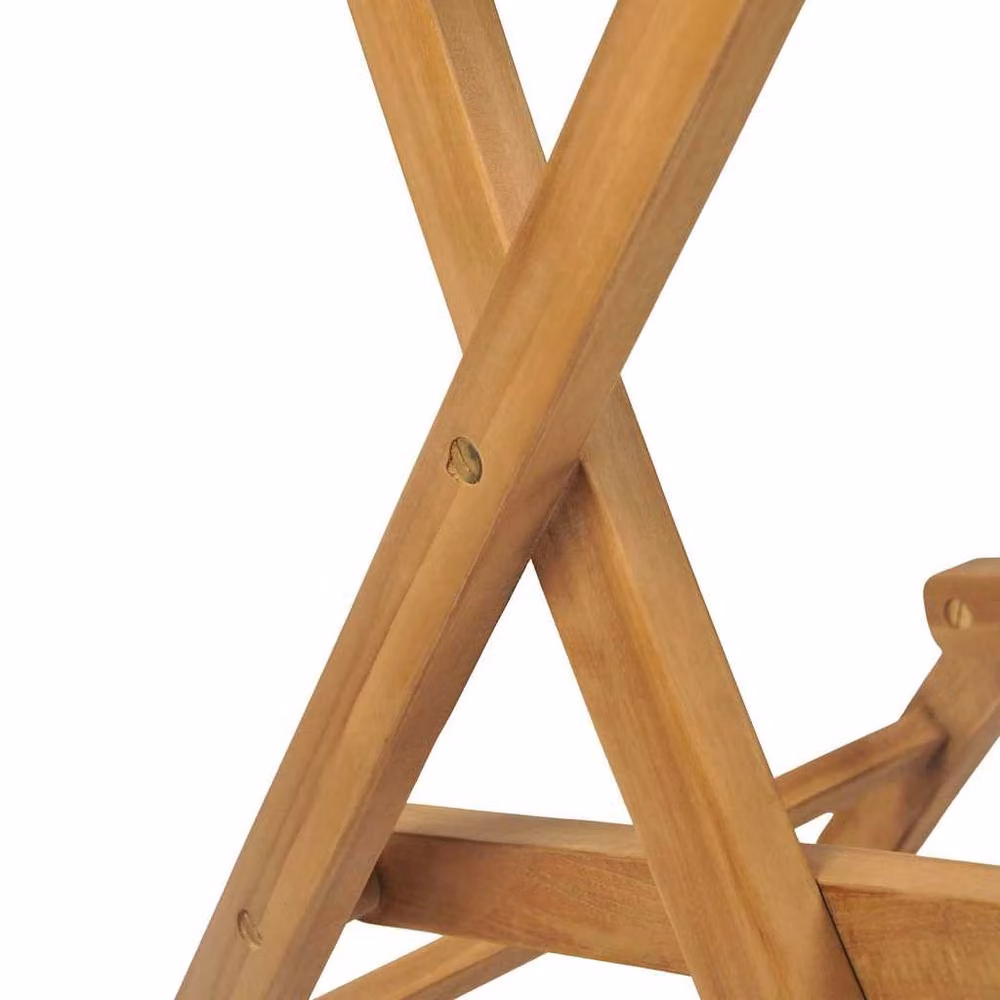 Berkfield Home Set of 2 Durable Folding Outdoor Bar Stools in Brown Solid Teak Wood W/D/H: 39.5 x 39.5 x 114 cm – 2