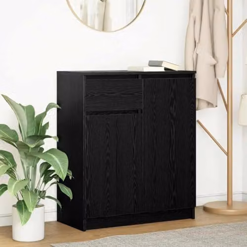 vidaXL Modern Black Oak Sideboard in MDF, W/D/H: 71 x 35 x 84 cm – 2