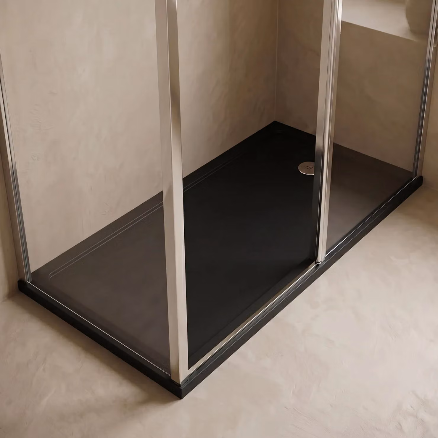Balterley Rectangular Resin Mineral Cast Replacement Bath Shower Tray in Grey, W: 170 cm, D: 70 cm – 6