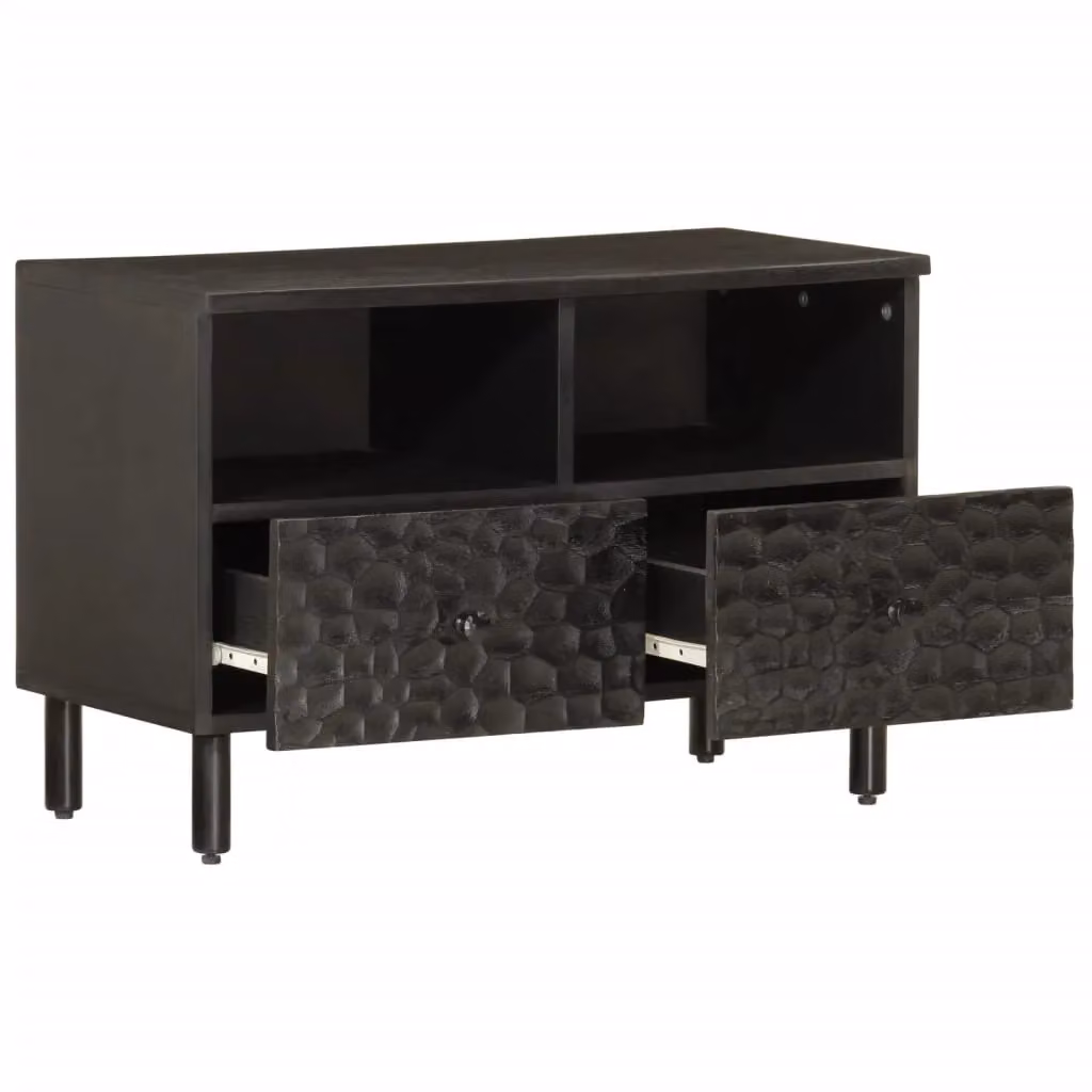 Berkfield Home Industrial Black Mango Wood TV Cabinet W/D/H: 70 x 33 x 46 cm – 2