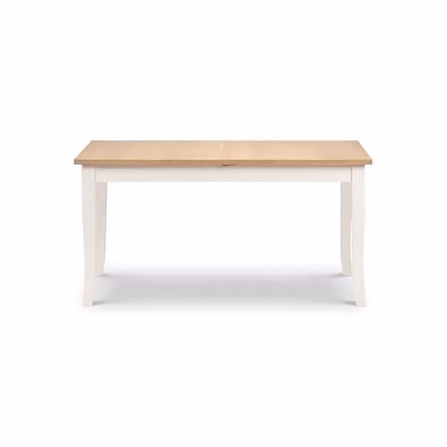 Julian Bowen Davenport Rectangular Extending Dining Table in White and Oak, H75 x W190 x D90 cm – 1