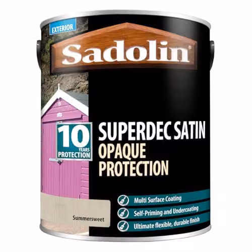Sadolin Superdec Satin Opaque Wood Protection in Summer Sweet Pink, 5 l