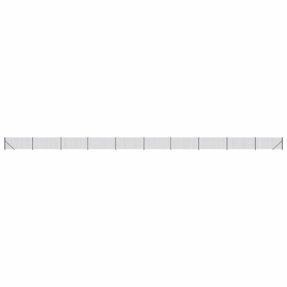 Berkfield Home Durable PVC Coated Green Wire Mesh Fence with Flange, W: 0.8 m, L: 25 m – 2