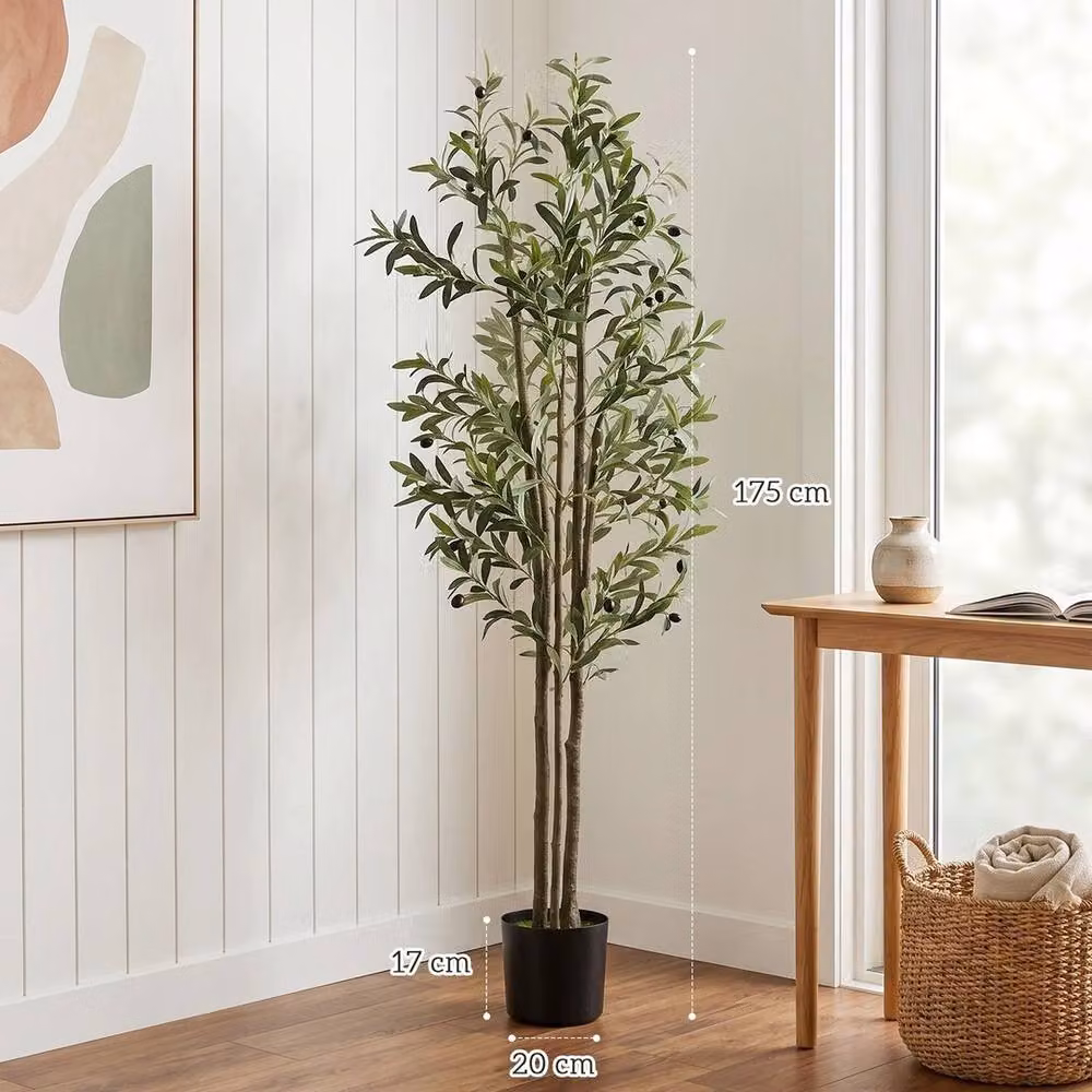 NESTLUNE 175 cm Artificial Mediterranean Olive Tree in Green – 2