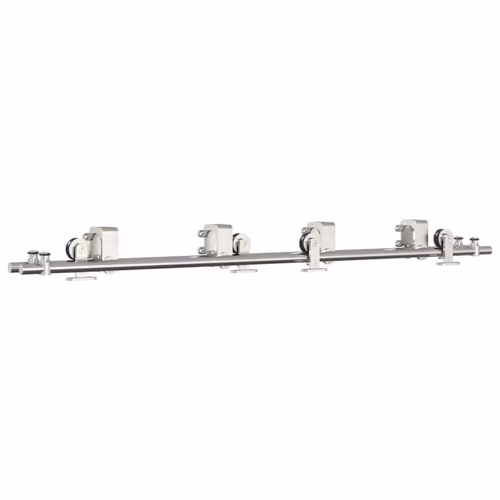 Berkfield Home Sliding Door Hardware Kit, 183 cm, Stainless Steel Silver