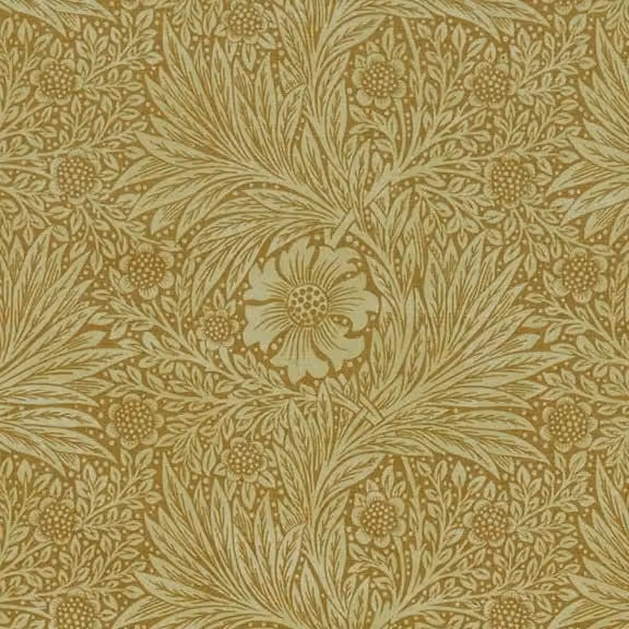 William Morris At Home Marigold Velvet Fabric in Ochre Yellow
