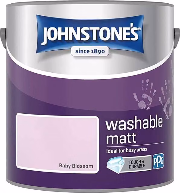 Johnstones Low Emission Water Based Matt Latex Paint in Pink Baby Blossom