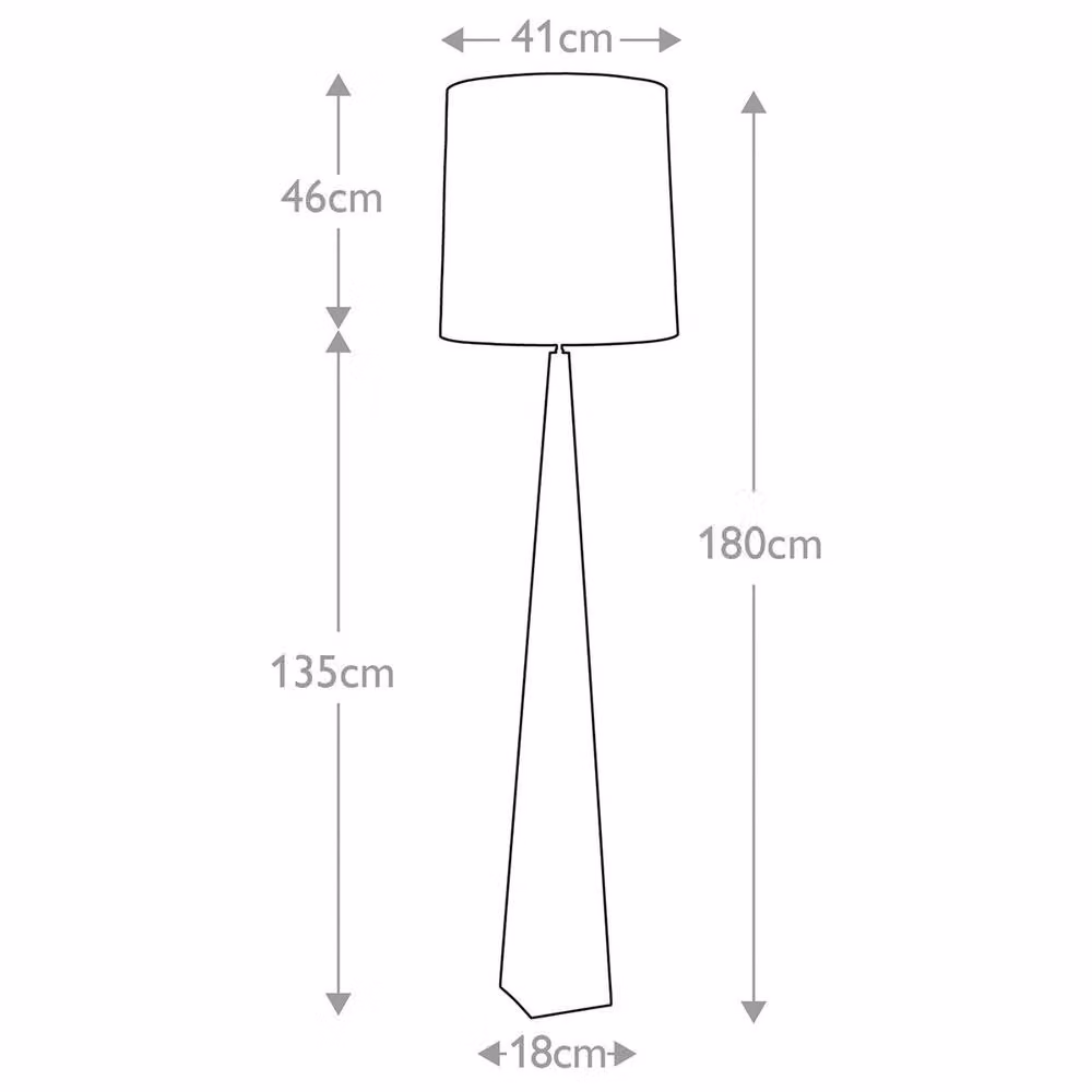 Netlighting Ascent Modern Floor Lamp with Cone Fabric Shade in Grey and Silver Metal, H 180 cm x W 41 cm – 4