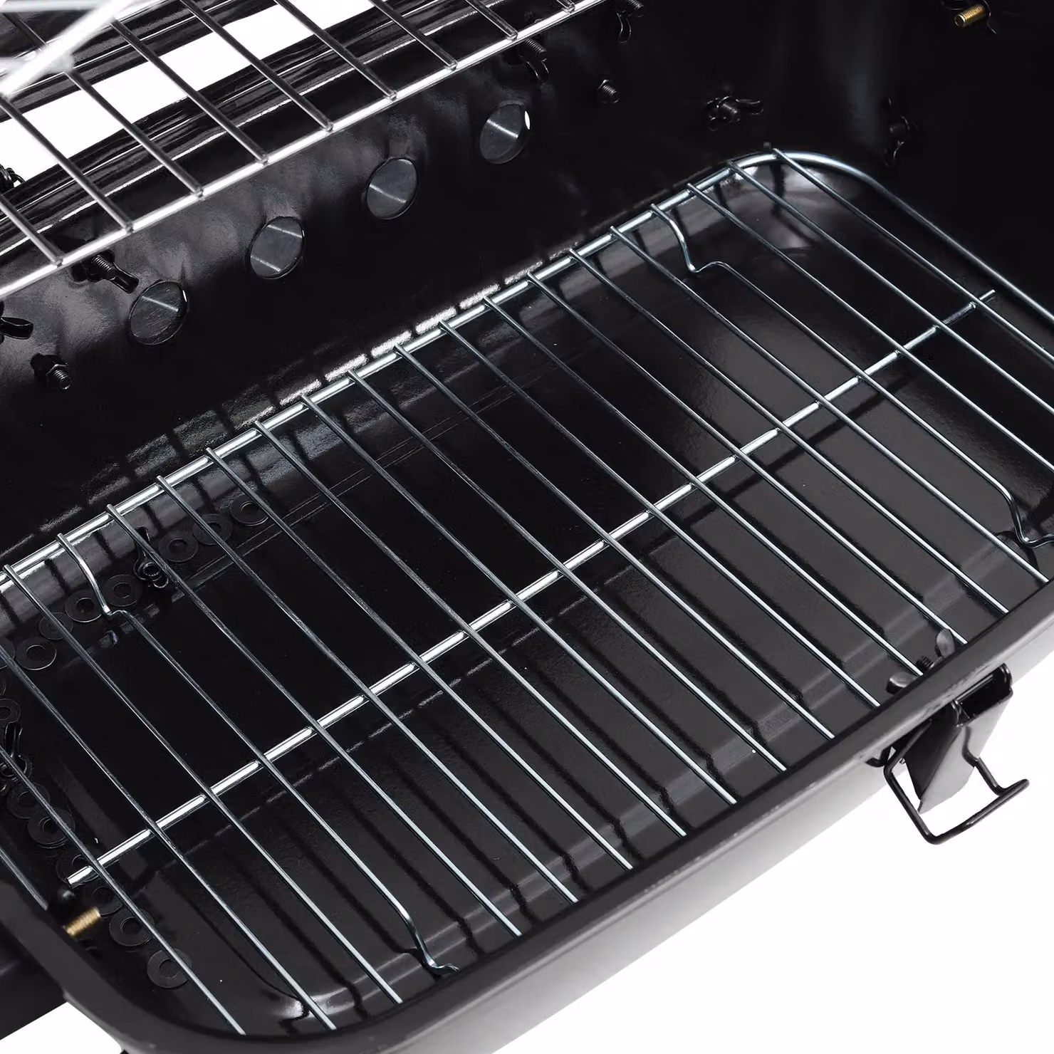 Living and Home Portable Tabletop Charcoal BBQ in Black with Stainless Steel Wire Mesh, W/D/H: 36.0 x 68.0 x 36.0 cm – 5
