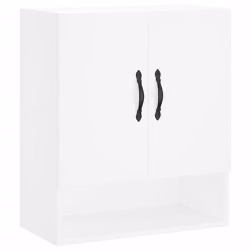 vidaXL Wall Mounted Cabinet in White MDF with Hinged Doors, W/D/H: 60 x 31 x 70 cm