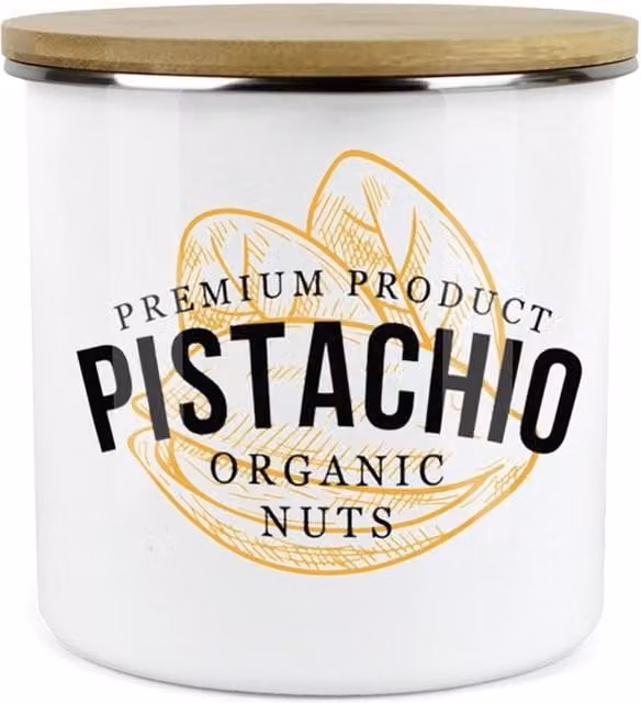 Purely Home Classic Snacks Storage Pot, White Enamel and Ceramic