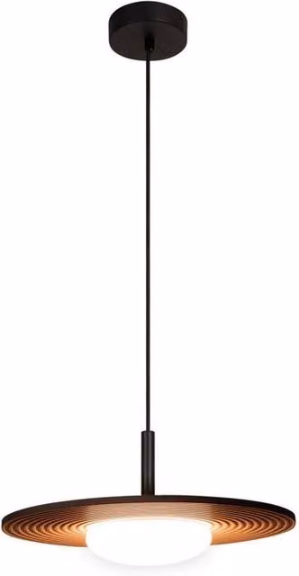 Lucide Carmino LED Pendant Light in Terracotta with Wood Details, Dimmable and Height Adjustable, Diameter: 38.7 cm – 1