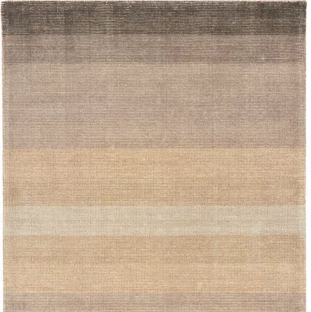 Asiatic Carpets Modern Striped Hand-Tufted Rectangular Rug in Beige and Brown Wool and Cotton